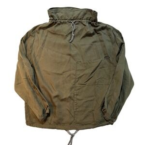 G-Star RAW Long Sleeve Mock Neck Shirt Army Green Drawstring Womens Size M (99)